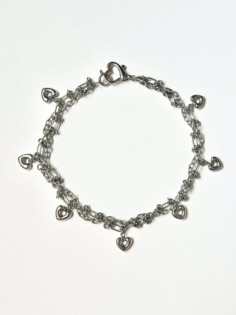 Layered Heart Charm Necklace丨層疊心形吊墜項鍊 - 項鍊 - 珍珠 
