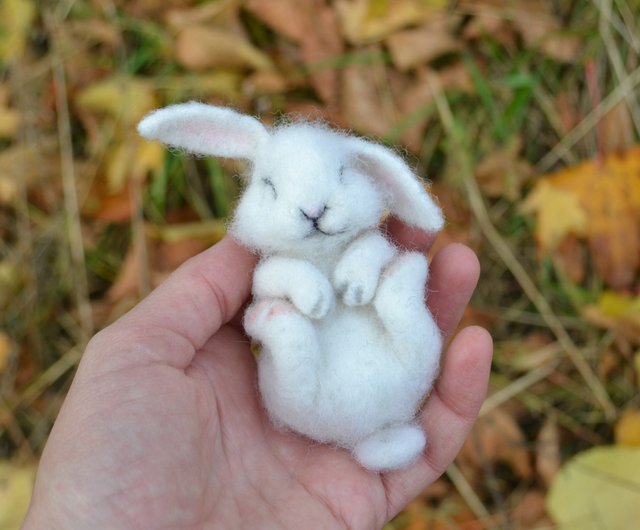 MADE TO ORDER Custom Sleeping Bunny Needle Felted Sculpture top