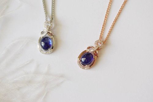 roseandmarry Natural Blue Sapphire Pendant and Necklace Silver925