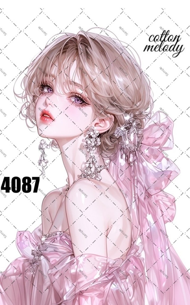 original sticker no.4087 人物ステッカー オリジナルステッカー オリジナル人物ステッカー 装飾ステッカー cotton melody - 貼紙 - 紙 