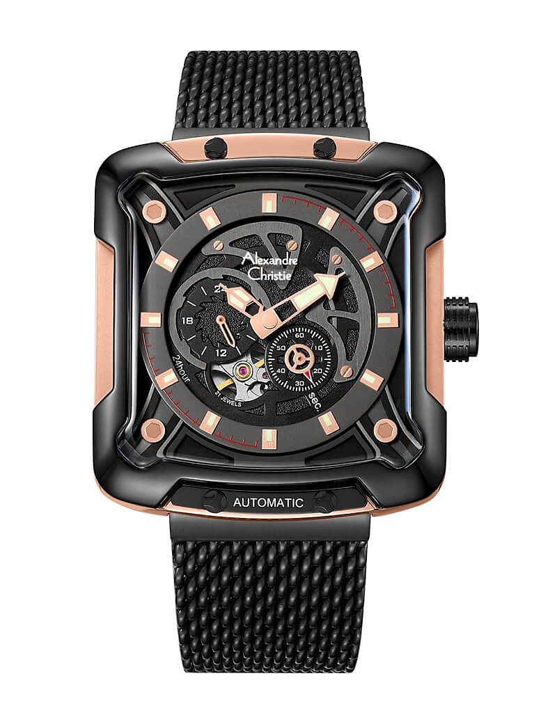 【AC Watch】Aesthetic TOP-Mechanical Watch 3039MABBRBA-Black x Rose Gold - Men's & Unisex Watches - Stainless Steel 
