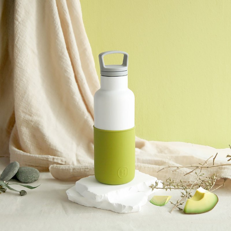 American HYDY Fashion Insulated Water Bottle CinCin White Series | White Bottle-Avocado Green 480ml - Vacuum Flasks - Stainless Steel White