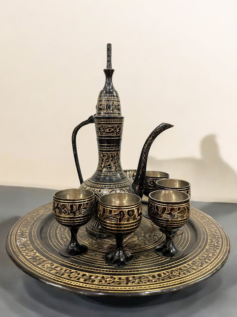 Vintage Arabian Bronze Teapot - Black - Items for Display - Copper & Brass Black