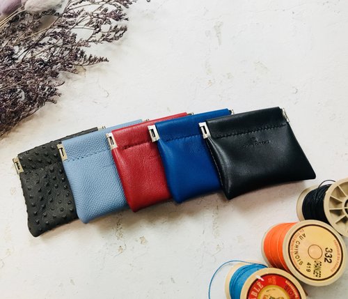 Chang Che Chia 手工皮革/手工皮件 羊皮彈片(簧)口金包/零錢包(可收納耳機.耳環.戒子)