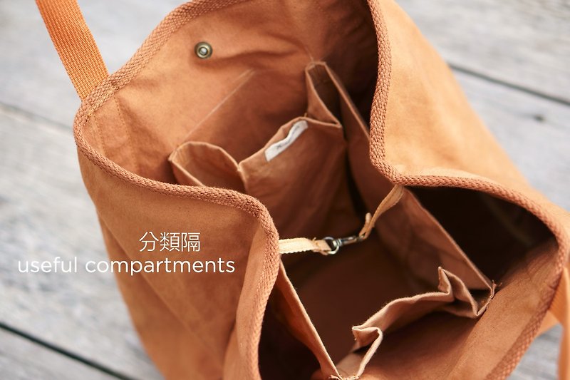 經典多用途環保包/托特包/肩背包/手提包 - 手提包/手提袋 - 環保材質 咖啡色