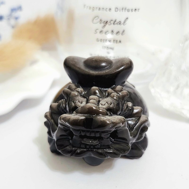 銀曜石背元寶龍龜/招財進寶/避邪擋煞之水晶 - 擺飾/家飾品 - 水晶 銀色