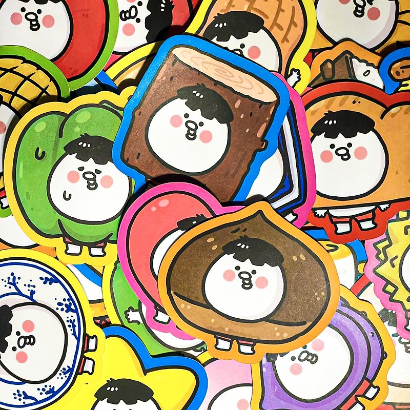 [Waterproof Stickers] Original Illustration Stickers Foodie Stickers | 7 styles in total - สติกเกอร์ - กระดาษ หลากหลายสี