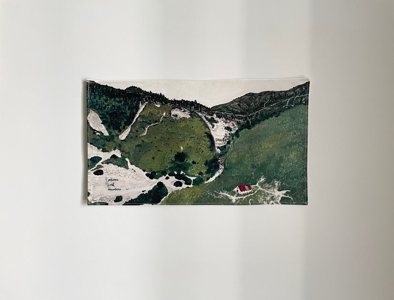 台灣山林掛布 - 南湖圈谷 / 附掛布夾 - 海報/掛畫/掛布 - 棉．麻 綠色