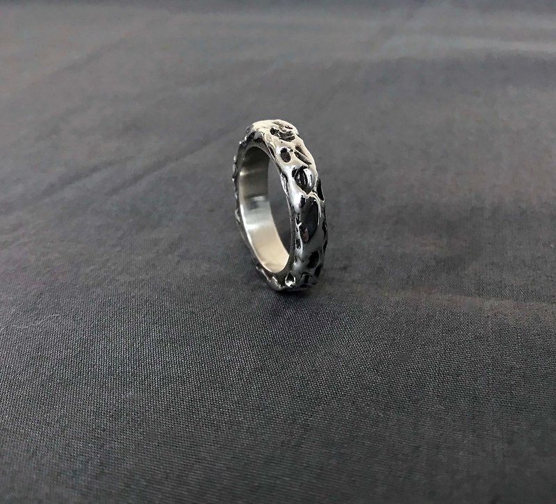 sea ​​erosion ring - General Rings - Silver Silver