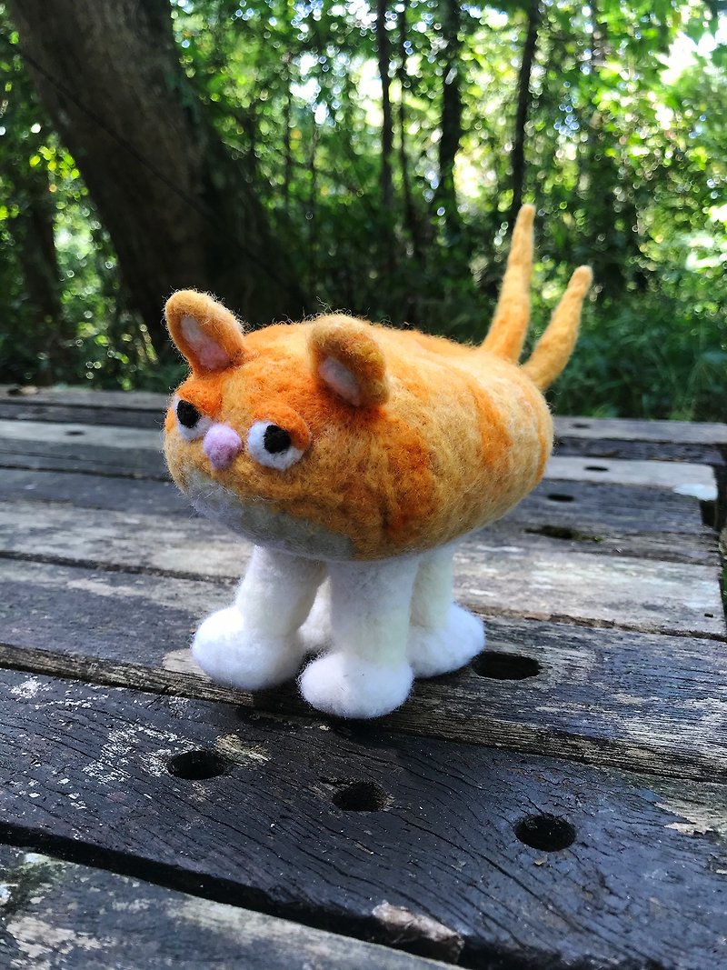 UFO CAT | 飛碟貓貓 | 羊毛氈 - 裝飾/擺設  - 羊毛 橘色
