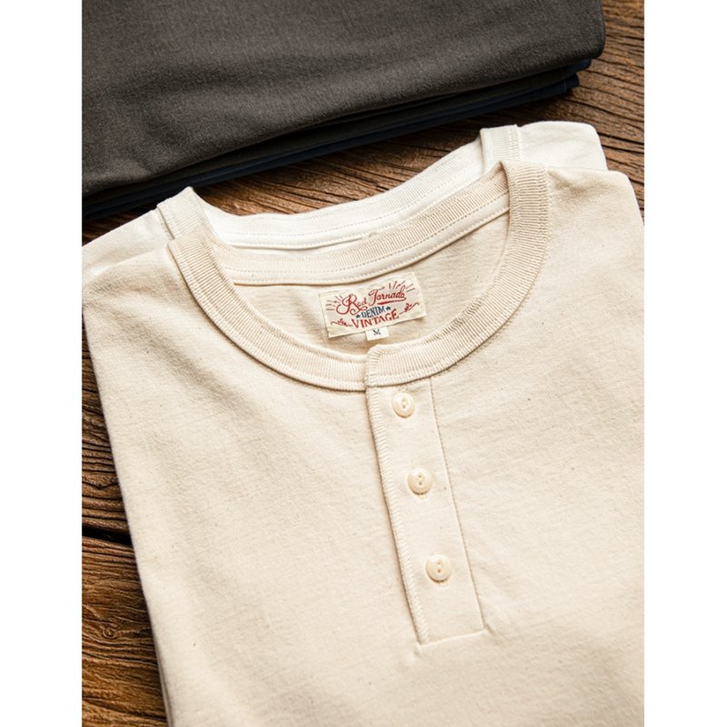 亨利領長袖 磅數260G 復古 美式 長袖 多色可選 Henley Collar - 女上衣/長袖上衣 - 棉．麻 