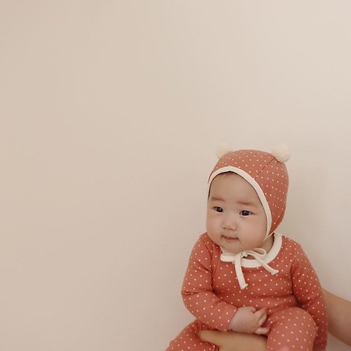 Peekaboohk 韓國秋冬棉質粉紅小圓點套裝 •Little Dot Set•