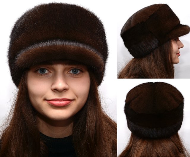 MINK USHANKA 54 Real fur trapper hat Fur ushanka Genuine fur ushanka Warm winter hat Soviet hotsell vintage hat Dark brown fur hat Brown mink hat