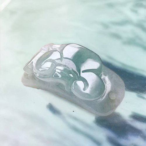 瓔珞翡翠 飄綠翡翠如意手牌 | 天然緬甸玉A貨翡翠 | 送禮