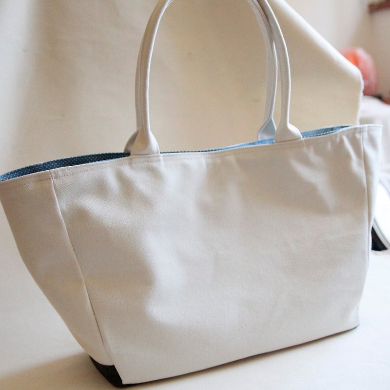 Cotton Fabric: Canvas Shoulder bag, white - Handbags & Totes - Cotton & Hemp White