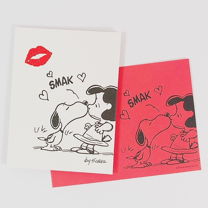 Snoopy 啾 親一個【Hallmark-Peanuts史奴比-立體卡 甜言蜜語】 - 卡片/明信片 - 紙 白色