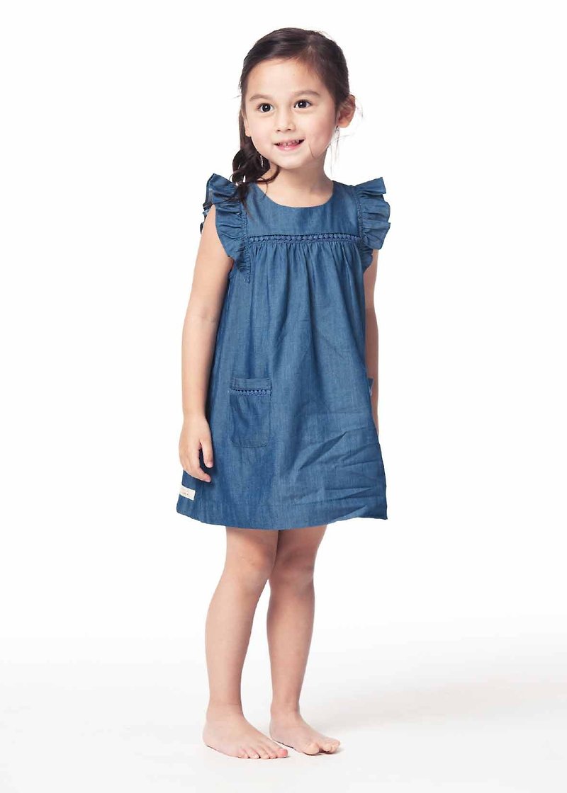 Texture sleeveless dress girl Oxford - Other - Other Materials 