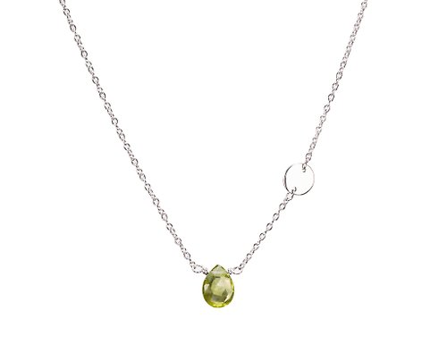 Majade Jewelry Design 橄欖石客製銀項鍊 免費刻字八月誕生石 極簡獅子座處女座星座項鍊