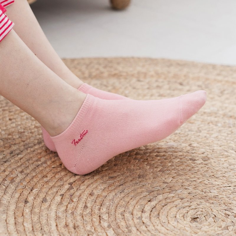 膠原蛋白抗菌除臭襪(單色款)櫻花粉/畢業 - 襪子 - 棉．麻 粉紅色