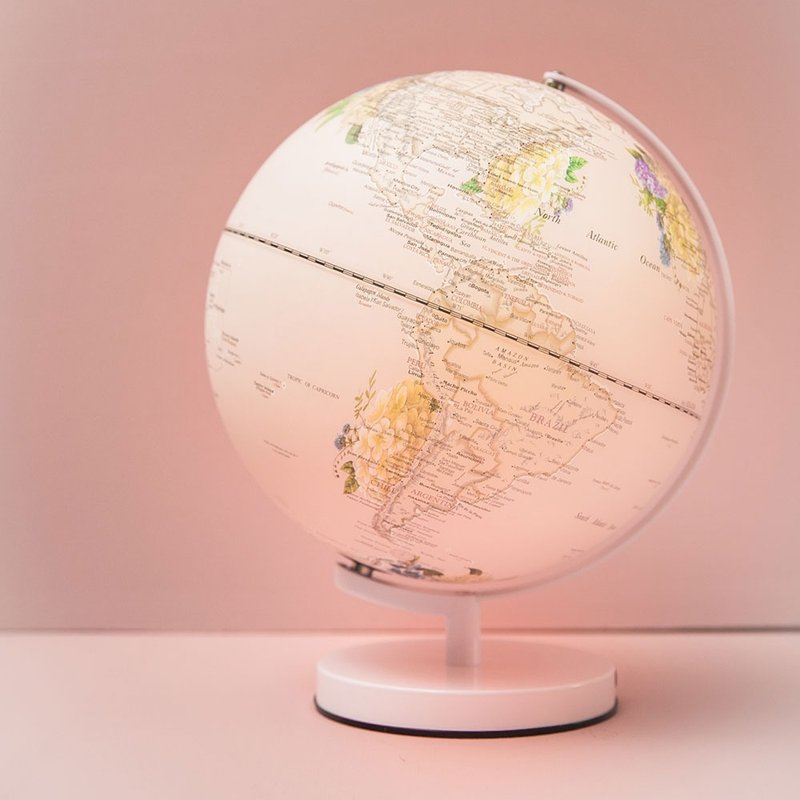 SkyGlobe 12吋粉紅繡球花三段觸碰式地球儀(英文版) - 擺飾/家飾品 - 其他金屬 粉紅色