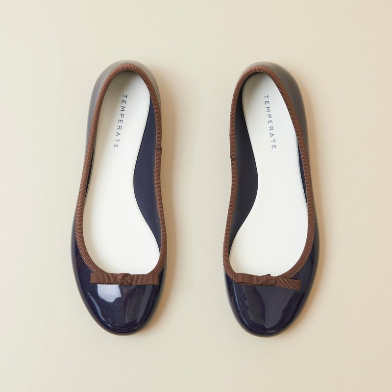 PETRA (NAVY) PVC BALLERINA SHOES / RAIN SHOES バレリーナシューズ - 娃娃鞋/平底鞋 - 防水材質 藍色