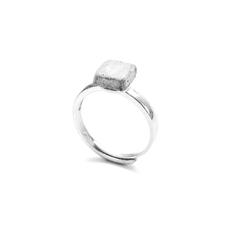 Square gray cement ring / ring | classic series - แหวนทั่วไป - ปูน สีเทา
