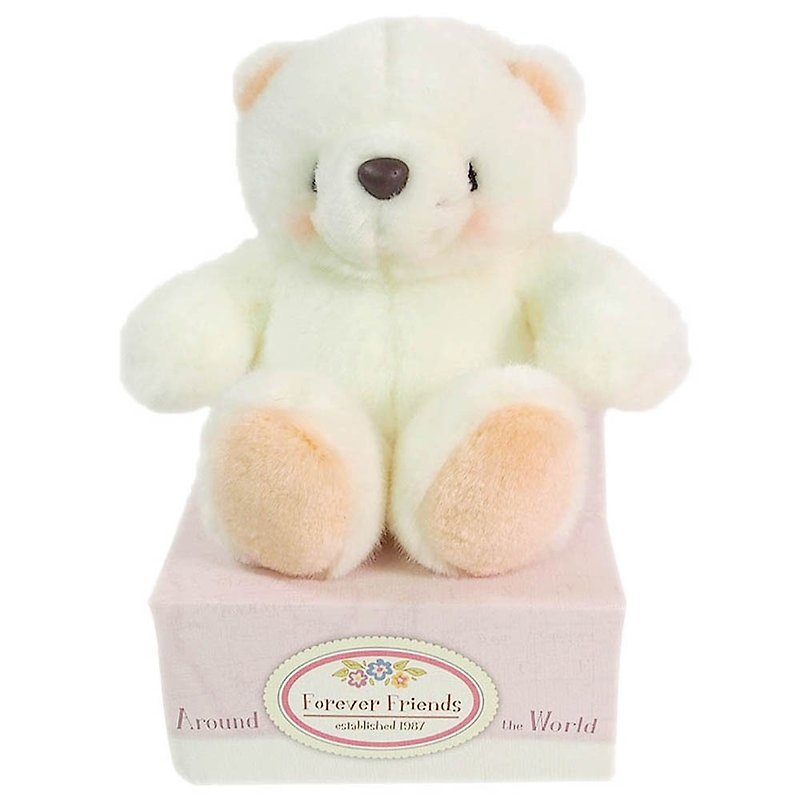 4.5 吋 / pure white hug fluffy bear 【Hallmark-ForeverFriends hug series】 - ตุ๊กตา - วัสดุอื่นๆ ขาว