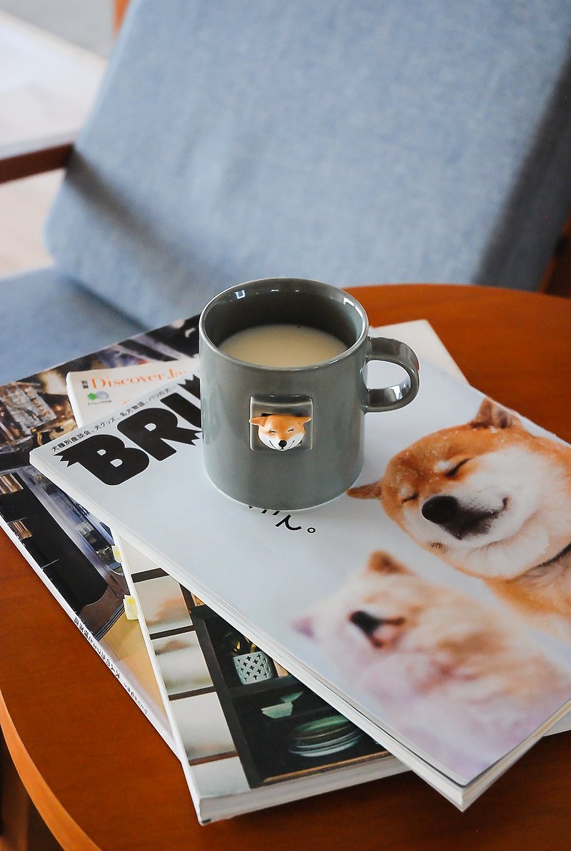 เครื่องลายคราม แก้ว - Sanshallow Pottery Club|Original design card hole Sanchai net red dog Shiba Inu Dou Taro mug custom gift