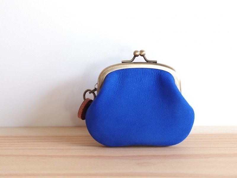 Nubuck leather coin case blue - Coin Purses - Genuine Leather Blue