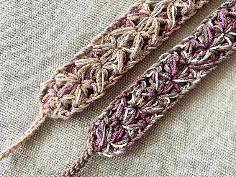 Rose bush/braided headband short tie - Headbands - Cotton & Hemp Pink