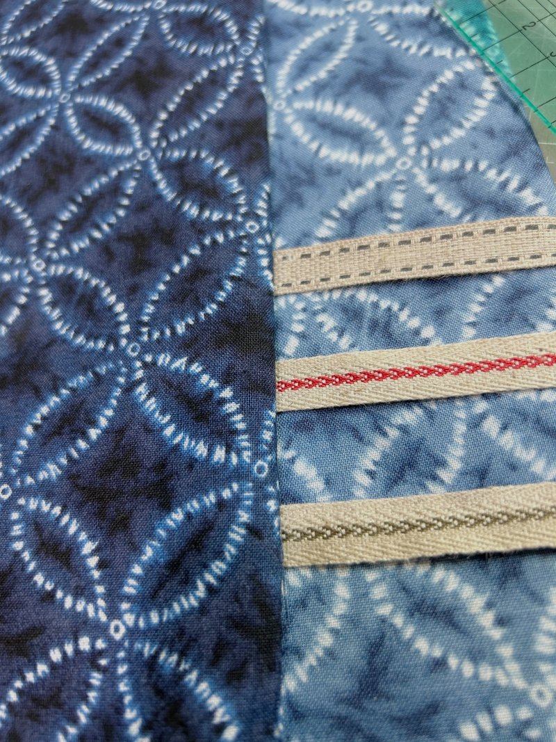 客製商品和風雙色束口袋 - 束口袋/束口背包/水桶包 - 棉．麻 藍色