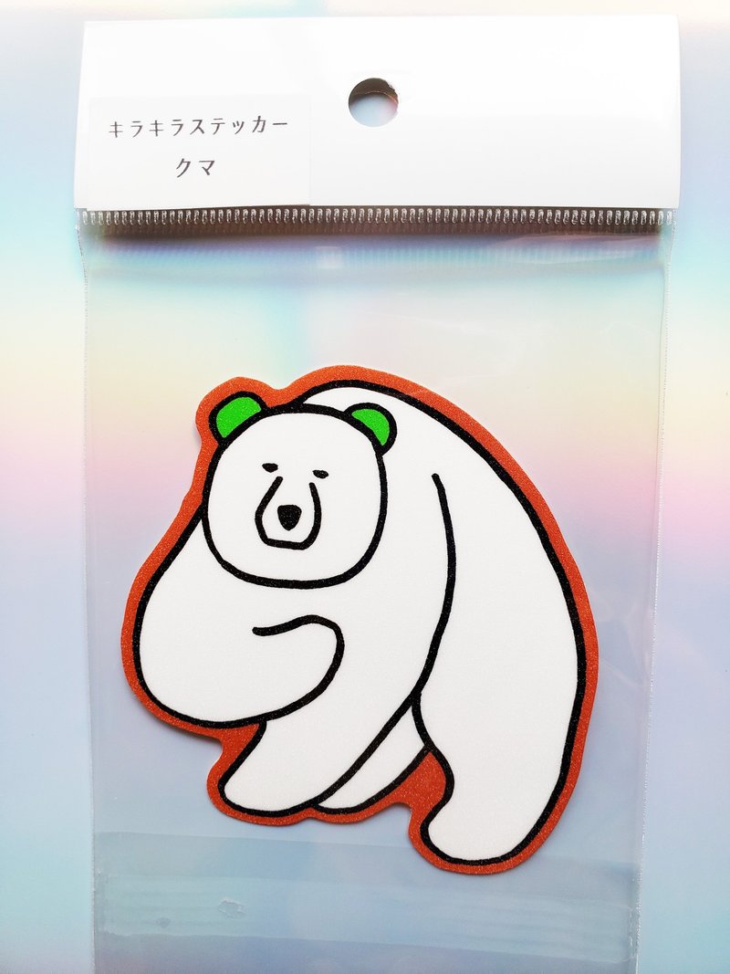 Glitter Bear Sticker - Stickers - Other Materials Green