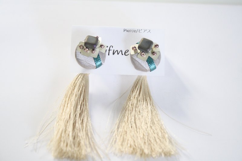 2way tassel earrings 2way tassel pierced earring - Earrings & Clip-ons - Thread Khaki