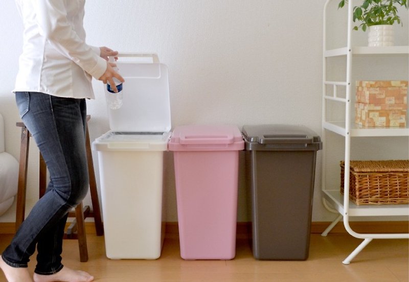 Eco container style eco-friendly trash WOODE series 45L tricolor - ถังขยะ - พลาสติก หลากหลายสี