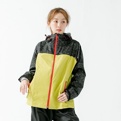 BrightDay雨衣 邁邁不積水前項導流兩件式風雨衣-芥末黃