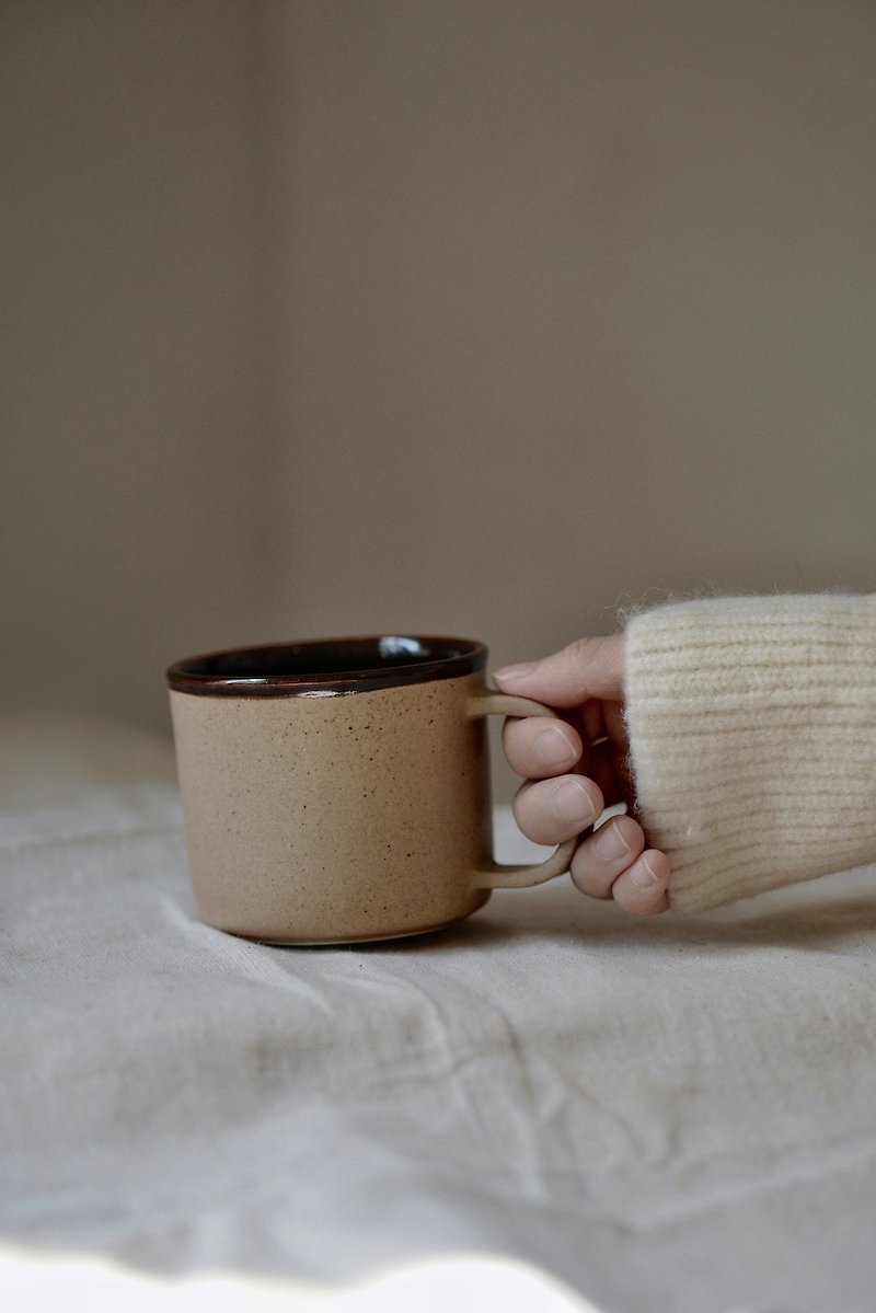 手造陶土杯 | 秋日琥珀咖啡杯 - 咖啡杯 - 陶 咖啡色