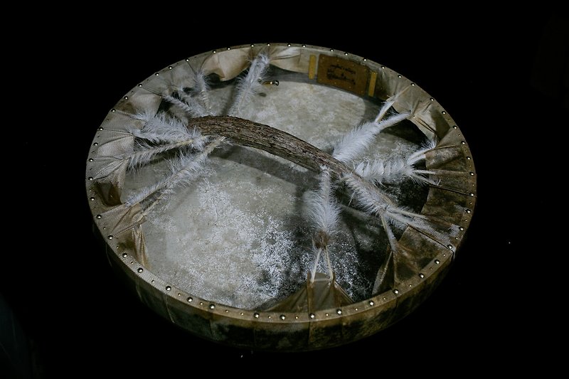 Handmade sheepskin antlers shaman drum spiritual instrument percussion music healing nature sounds - Guitars & Music Instruments - Other Materials 