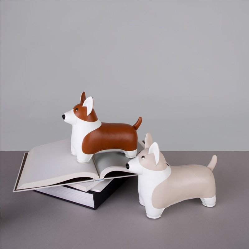 Zuny - Corgi - Bookend - ของวางตกแต่ง - หนังเทียม หลากหลายสี