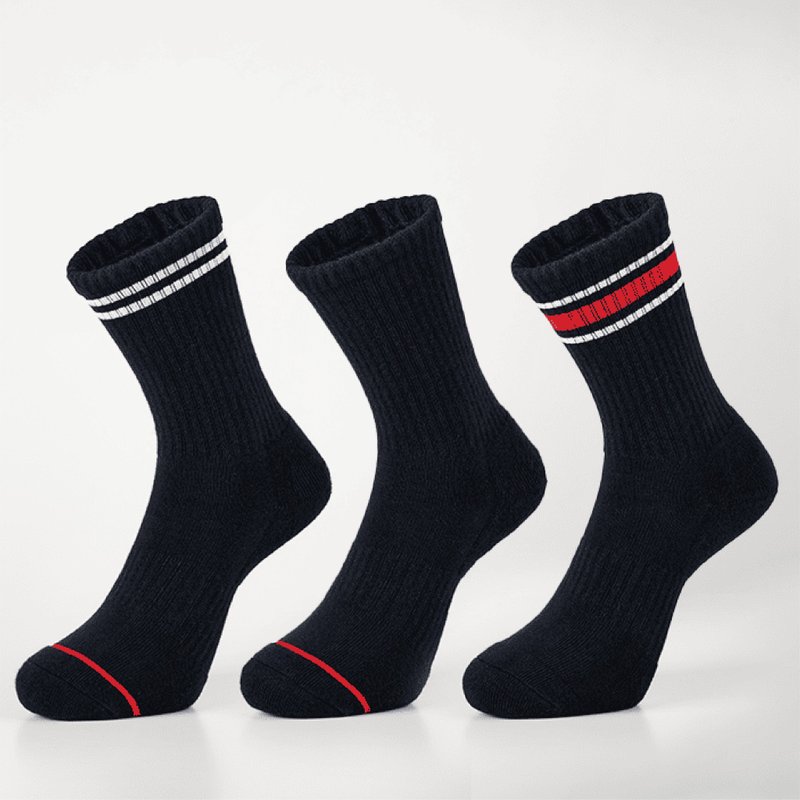 自由拼圖(單支入) - 黑(F) - 襪 - 棉．麻 黑色