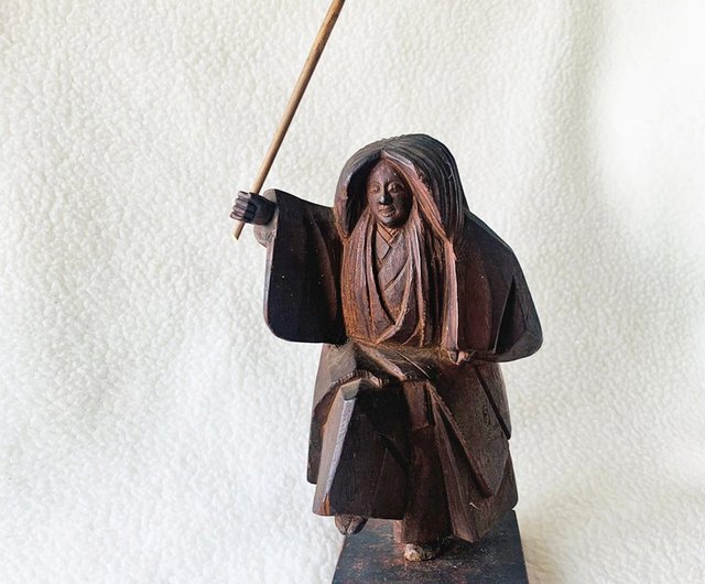木製 武士像 約70cm お値下げ 日本の武士の木彫りの装飾 │ マイクロ統合された家の装飾への描写