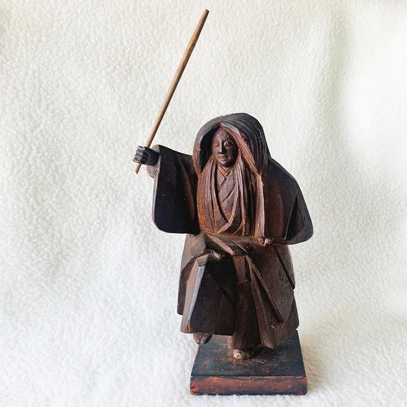 Japanese samurai woodcarving decoration │ Depiction into the micro-integrated home decoration - Items for Display - Wood Brown