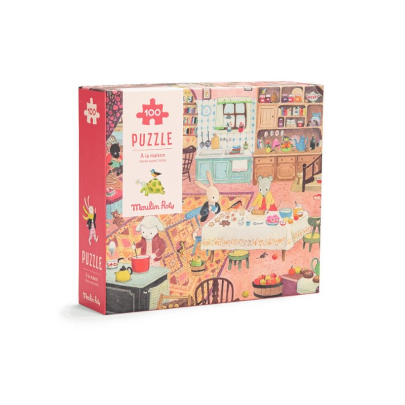 French Moulin Roty Happy Family Observation Jigsaw Puzzle (100 pieces) - ของเล่นเด็ก - กระดาษ หลากหลายสี