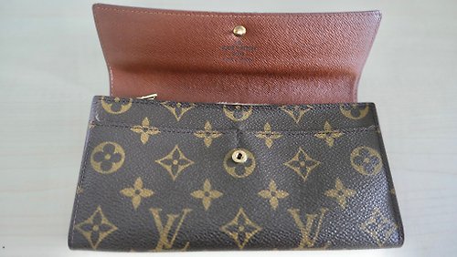 Vintage Louis Vuitton LV Sarah Classic Monogram Flap Long Wallet - with  strap - Shop unmemoire-crafter Wallets - Pinkoi