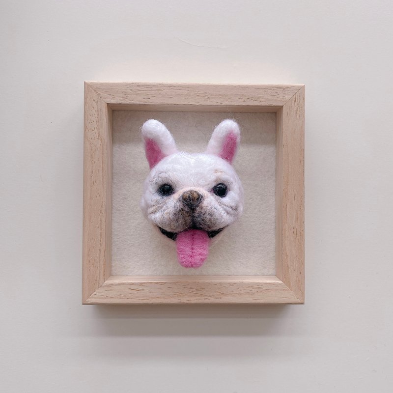 Customized pet head wool felt photo frame - หมอน - ขนแกะ 