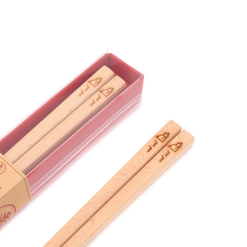 Taiwan cypress chopsticks gift box-PA PA | Enjoy food with SGS-inspected unpainted tableware and chopsticks - Chopsticks - Wood Gold