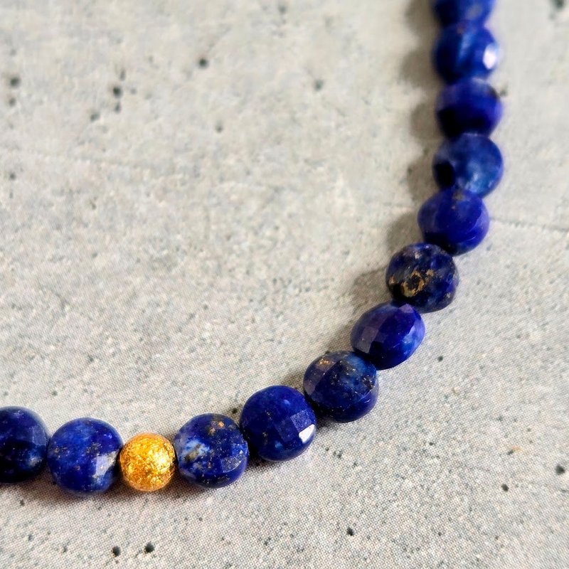 [Can be changed to 14kgf] Ultra-thin lapis lazuli bracelet - สร้อยข้อมือ - เครื่องเพชรพลอย สีน้ำเงิน