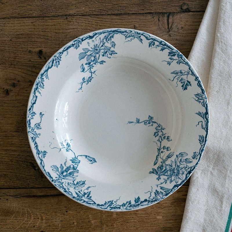 ガラスブルー汁皿 直径23.5cm - 皿・プレート - 陶器 