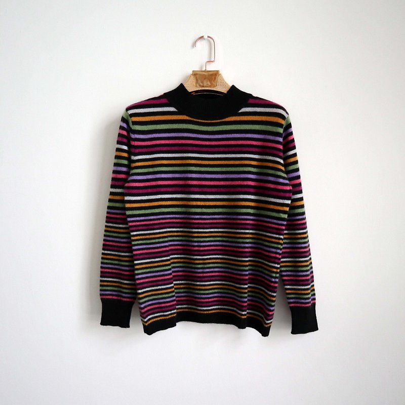 Pumpkin Vintage. Ancient striped Cashmere cashmere pullover sweater - Women's Sweaters - Wool 
