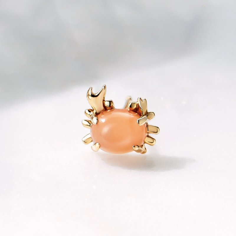 【Solo Earring】 18K/10K 螃蟹單邊耳環 (黃金) - 耳環/耳夾/耳骨夾 - 貴金屬 