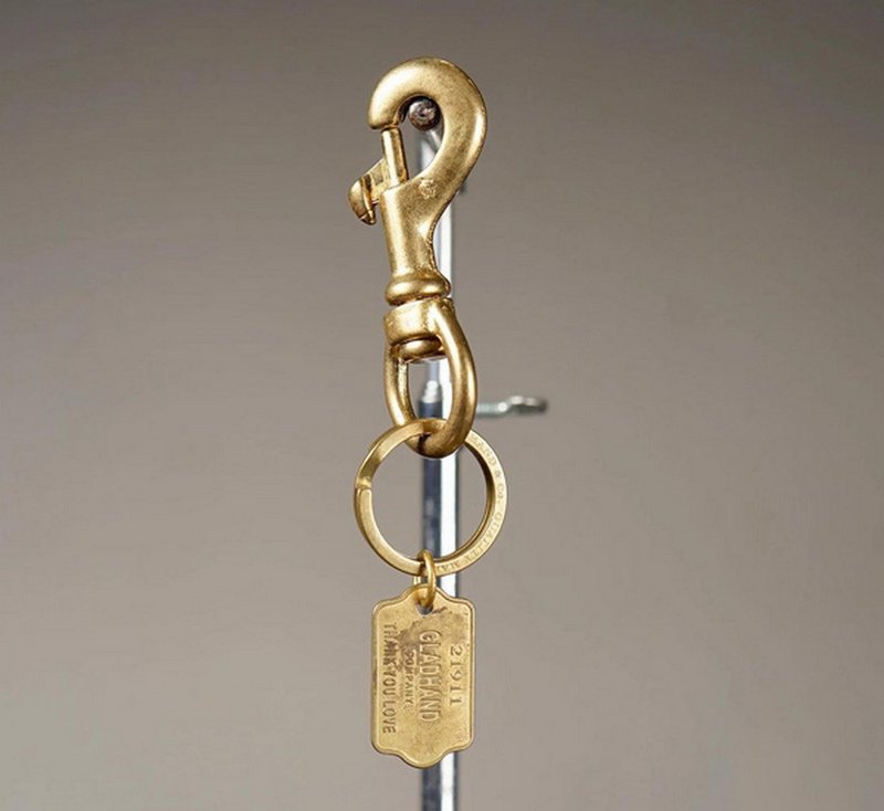 Glad Hand スイベル スナップ キーホルダーイエローミリタリー キーリング - その他 - その他の素材 多色